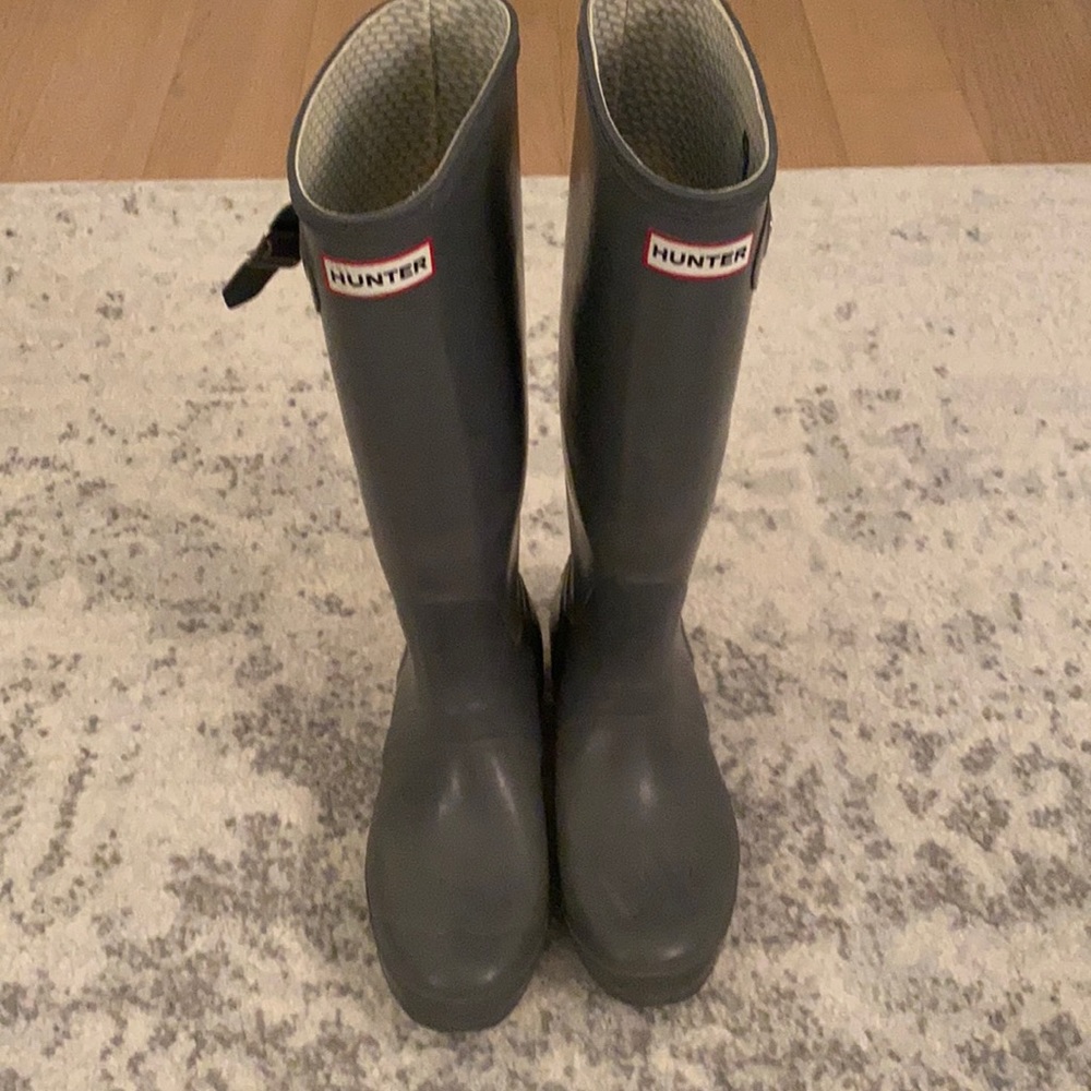 Grey glossy tall hunter poots